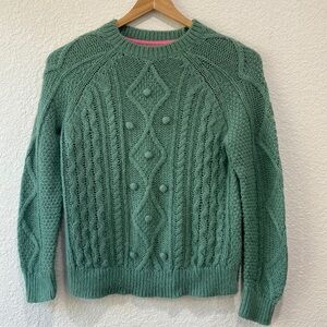 Johnnie B Girls Green Mint Long Sleeve Popcorn Cotton Blend Sweater Size 9-10Y